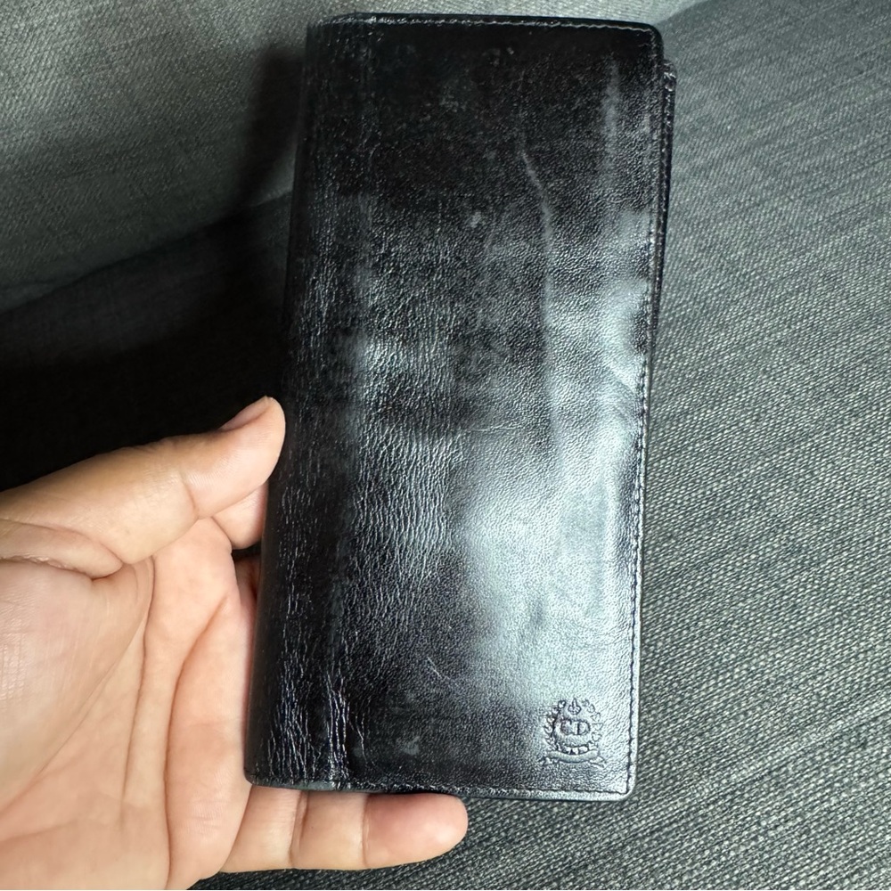 Christian Dior Vintage Check Leather Wallet